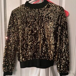 Sequin Black and Gold Women's Shirt